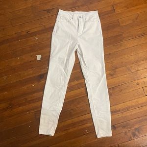 High waist white jeans